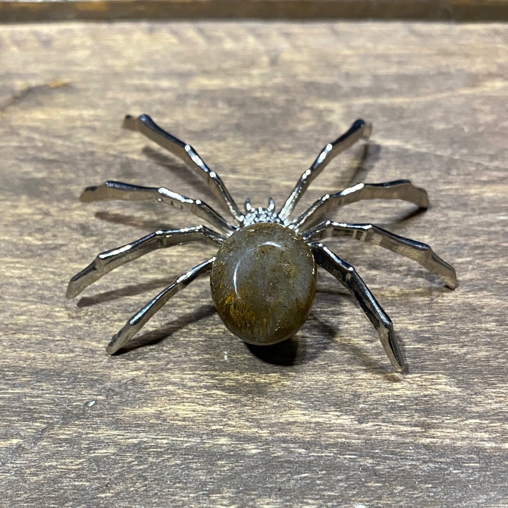 Silver and Brown Stone Spider - Picture 3 of 11